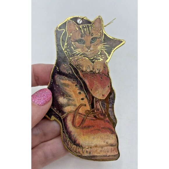 Vintage Christmas Ornament Lot 5 Victorian Teddy Bear Nativity Kitty Polar Bear - Picture 10 of 11